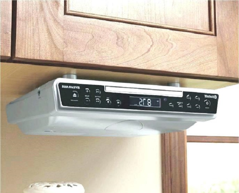kitchen under-counter radio with light