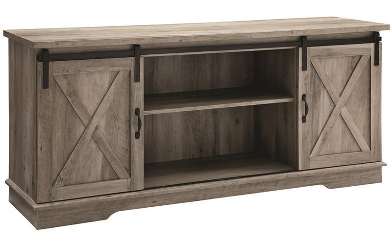 Brown Barn Door Tv Stand